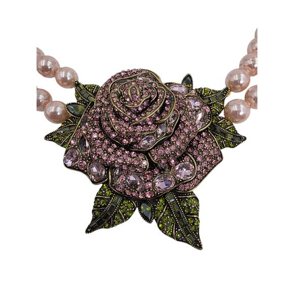 Heidi Daus "Enchanted Beauty" Disney-Commissioned Rose Necklace & Ring Set-NIB - Picture 6 of 16